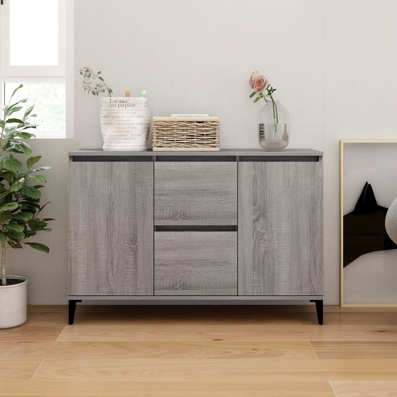 Buffet sonoma gris 104x35x70 cm bois d'ingnierie