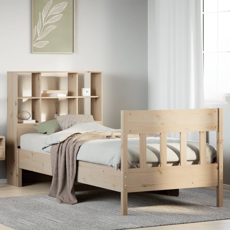 Cadre de lit sans matelas 75x190 cm bois de pin massif