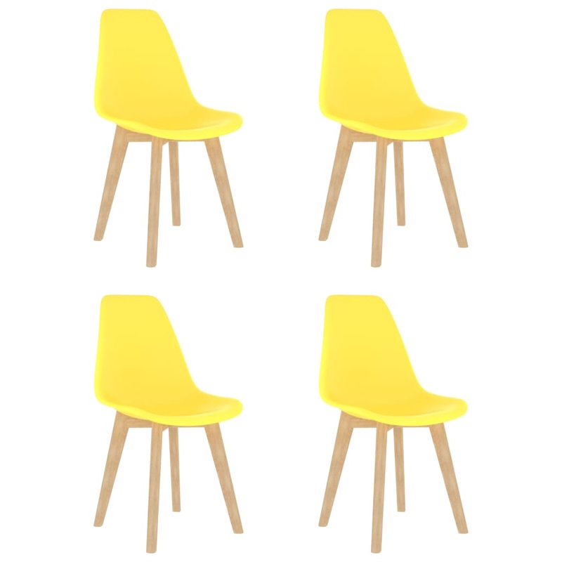 Chaises  manger lot de 4 jaune plastique