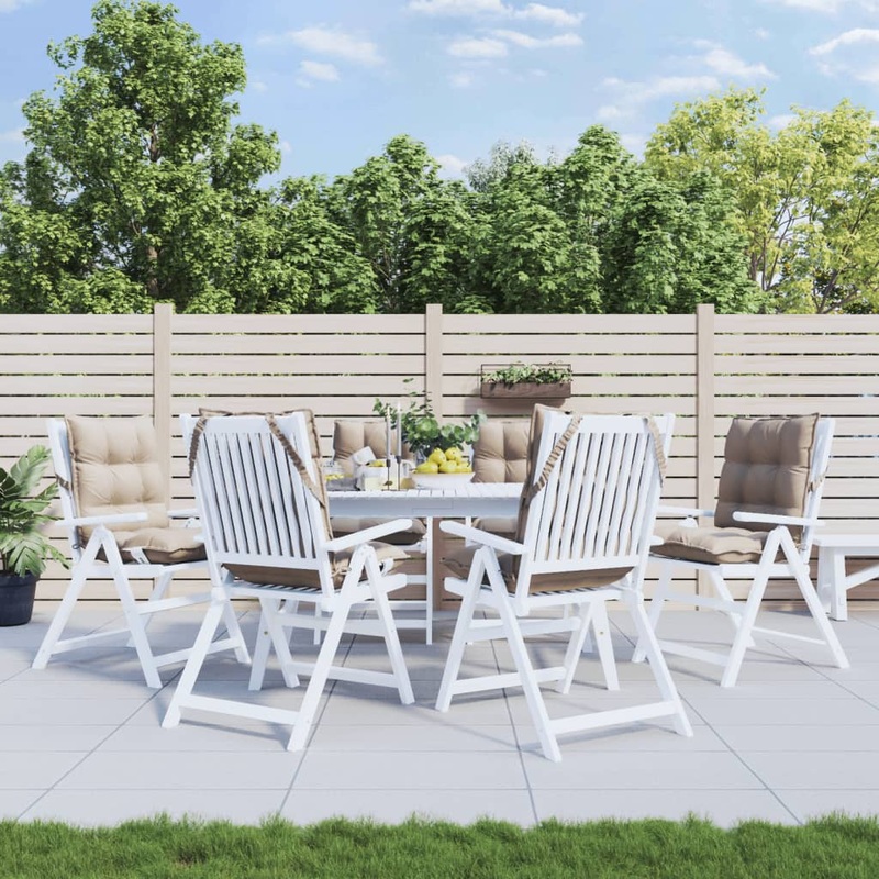 Coussins de chaise  dossier bas lot de 6 taupe tissu oxford