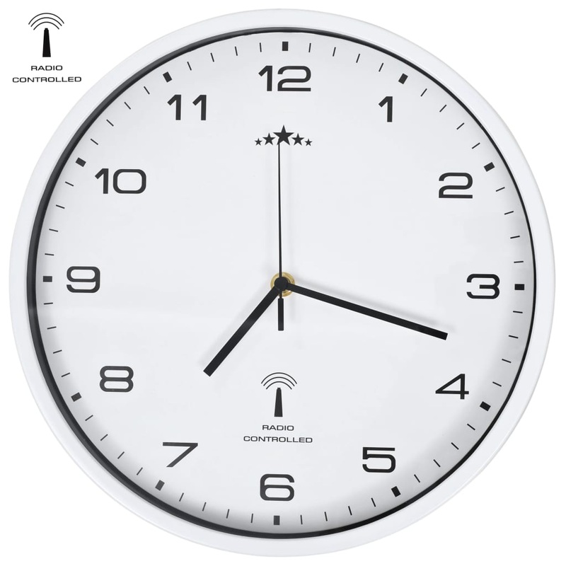 Horloge murale radioguide avec mouvement  quartz 31 cm Blanc