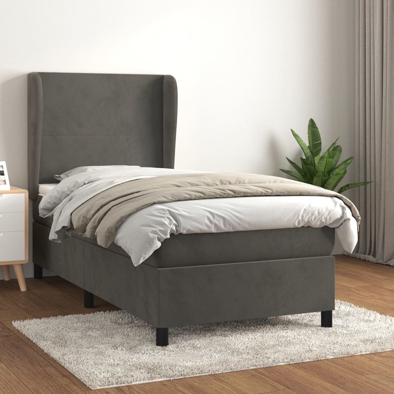 Sommier  lattes de lit avec matelas Gris fonc 100x200 cm