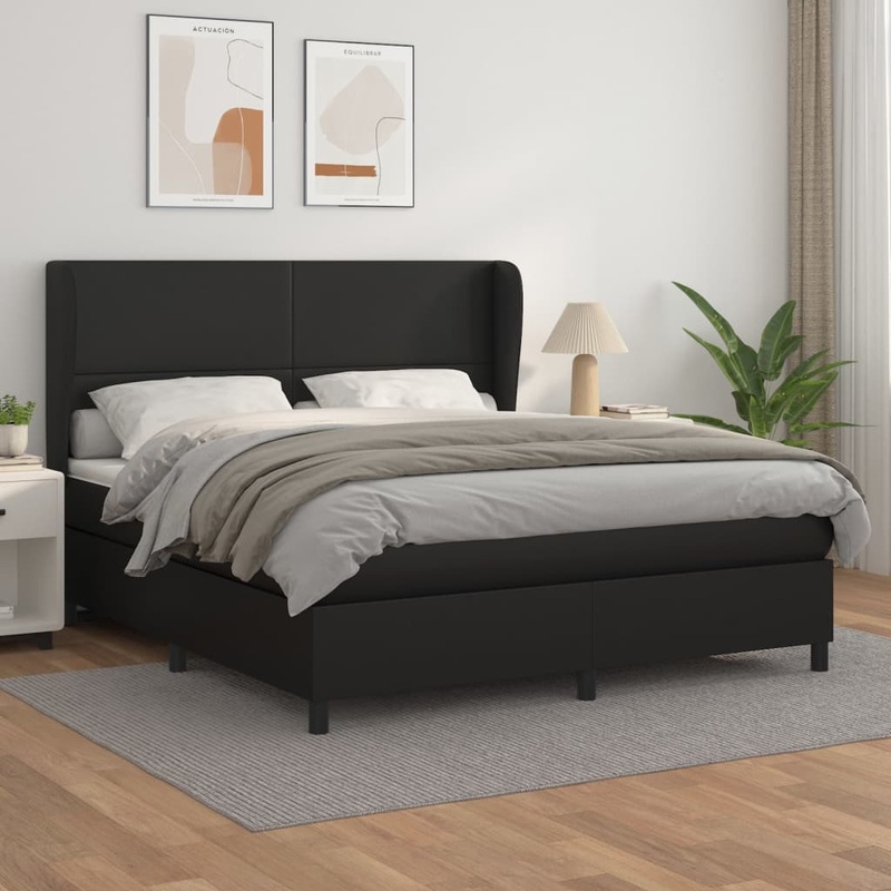 Sommier  lattes de lit avec matelas Noir 160x200 cm
