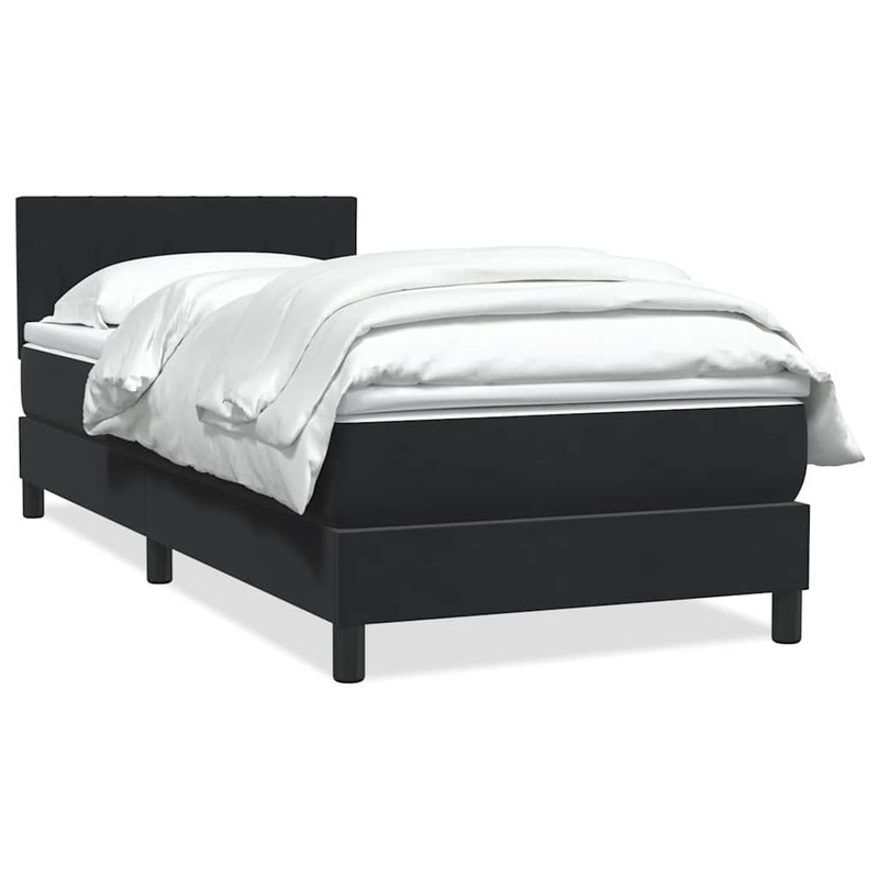 Sommier  lattes de lit avec matelas noir 90x220 cm velours