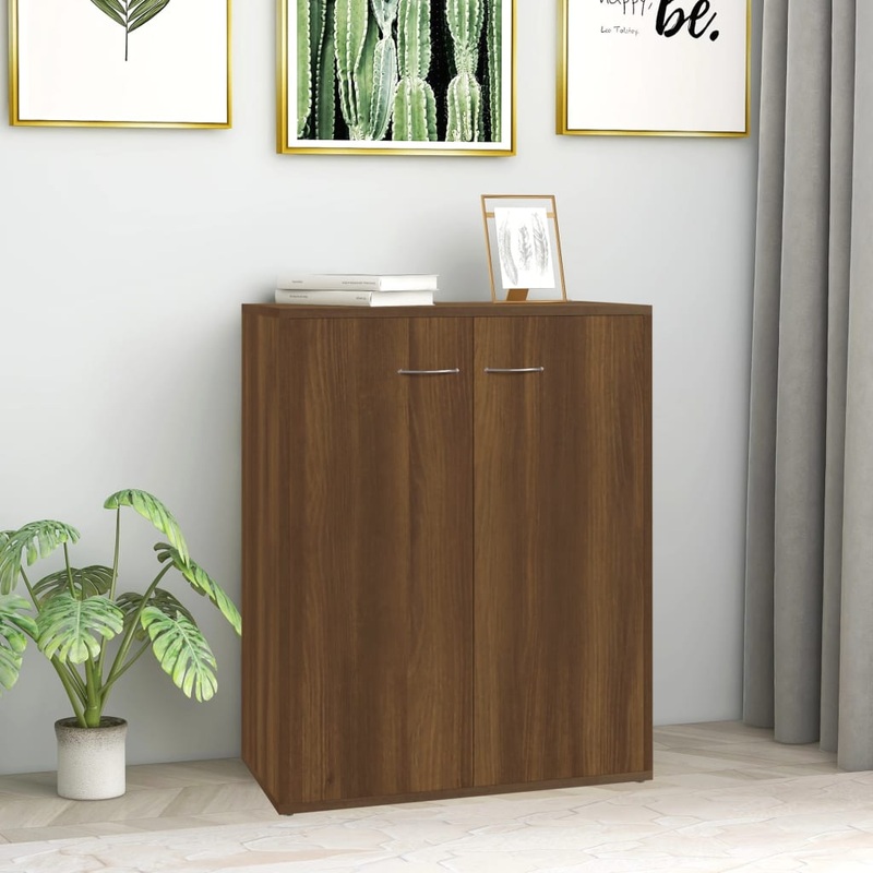 Buffet Chne marron 60x30x75 cm Bois d'ingnierie