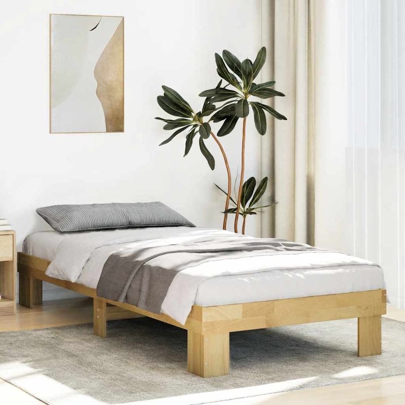 Cadre de lit sans matelas 90x190 cm bois massif de chne