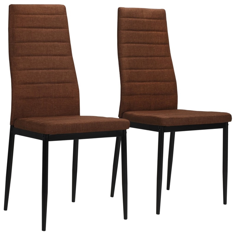 Chaises  manger lot de 2 marron tissu