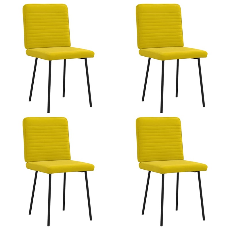 Chaises  manger lot de 4 jaune velours