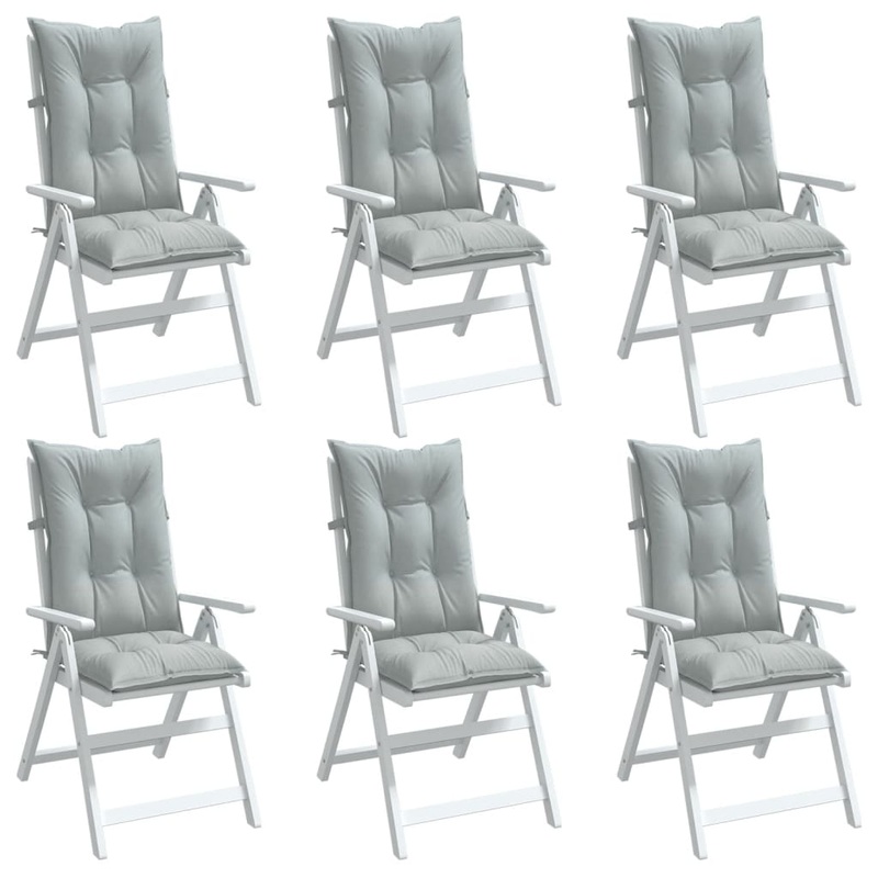 Coussins de chaise  dossier haut lot de 6 gris clair mlang