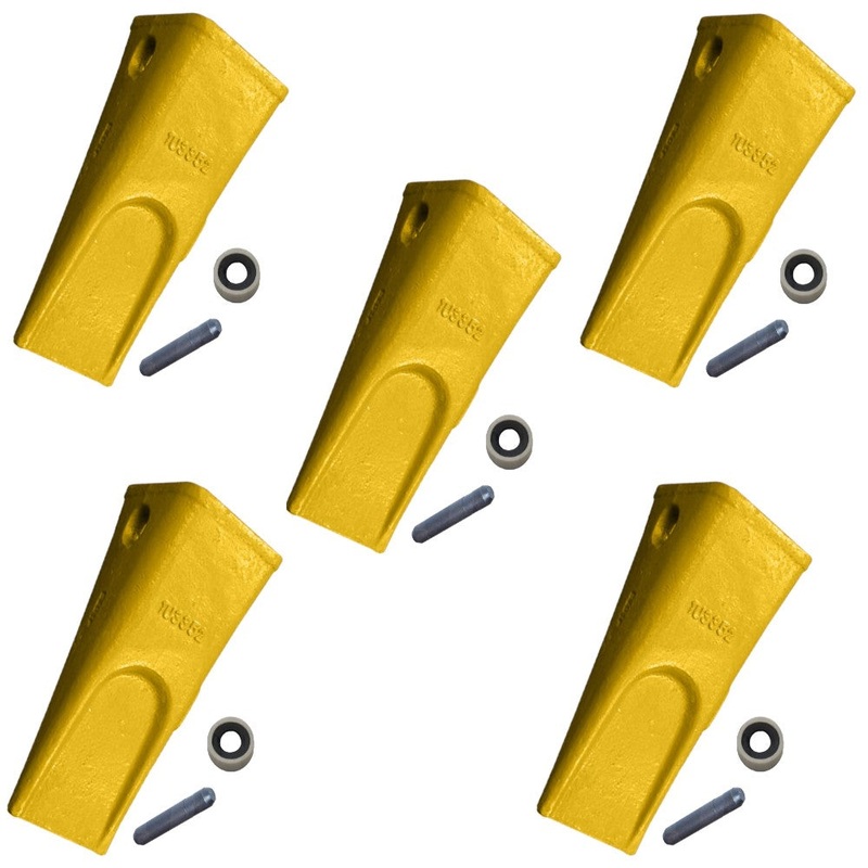 5 J350 TIGER TEETH + PINS + LOCKS FOR PART 1U3352TL 1U-3352TL 8E6358 8E-6358