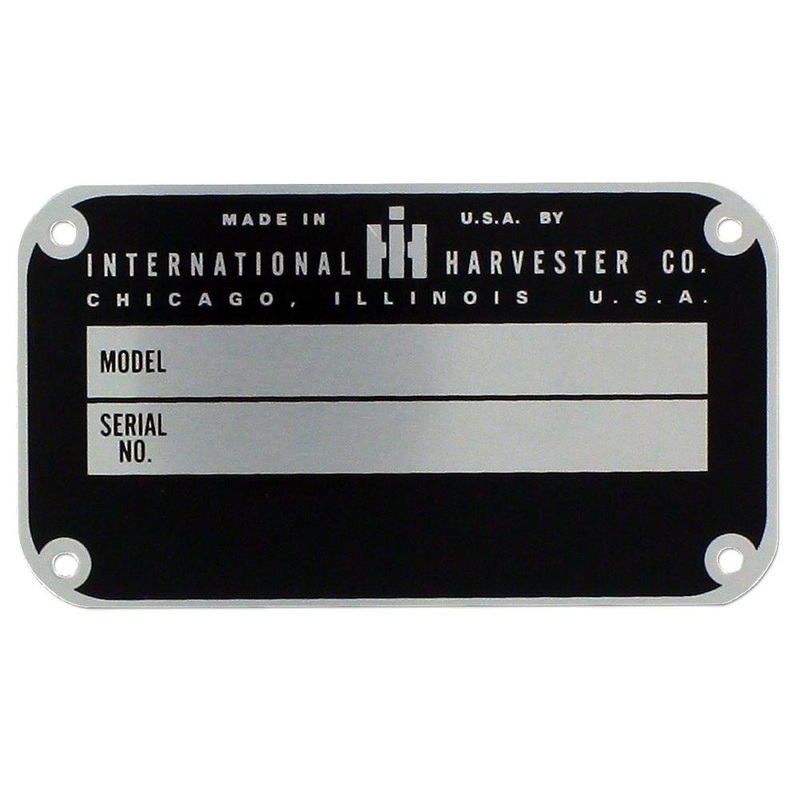 IHS2087 Serial Number Tag with rivets Fits International