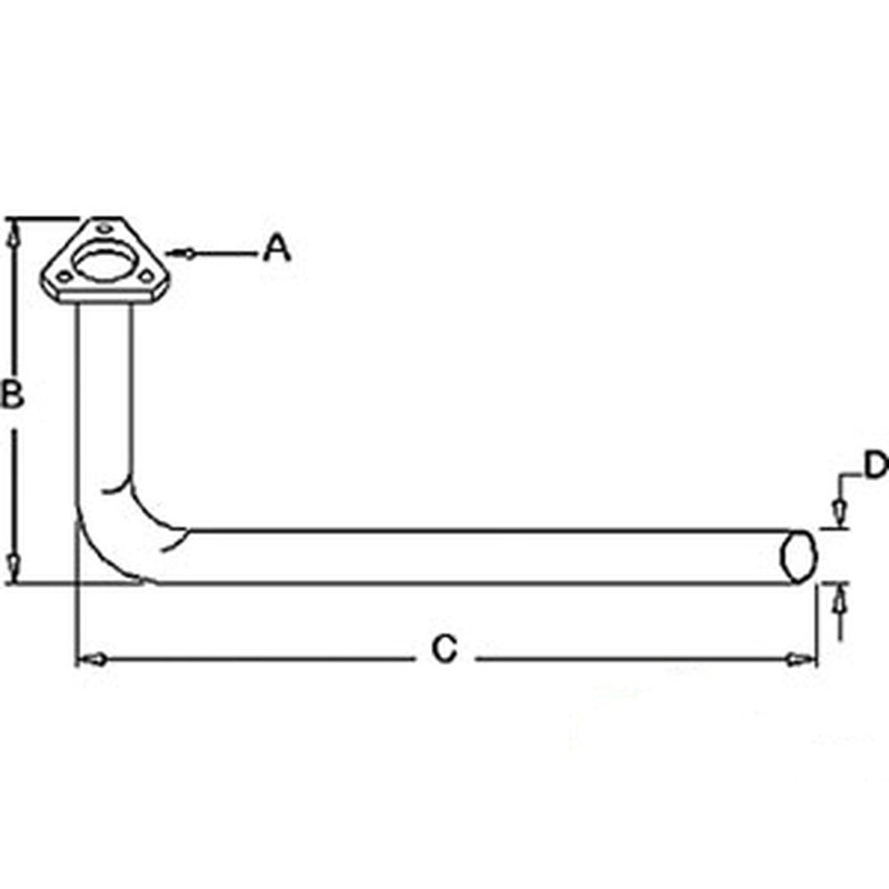 R1704 Exhaust Pipe Fits Massey Ferguson