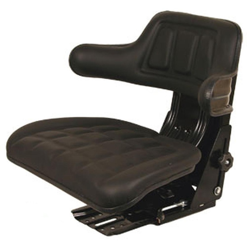 Wrap Around Back Black Seat w/ Arms Fits Case - IH Minneapolis Moline Oliver