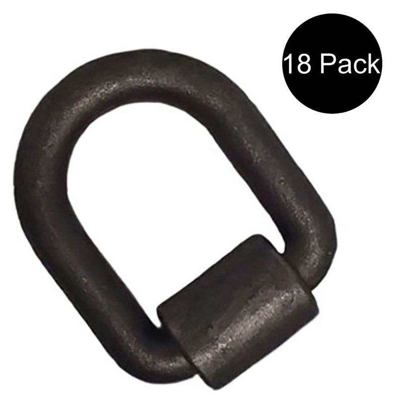 18 Forged 1" Weld On D Ring Trailer Truck Chain Tie Down Towing Rings 15,000 WLL