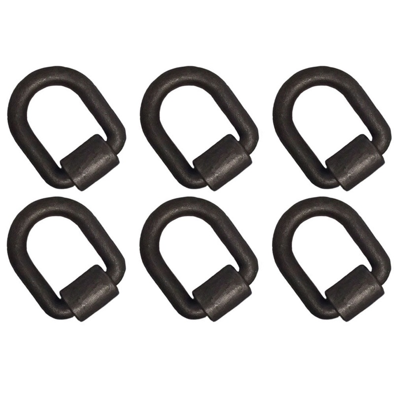 (6) 1" x 3" D-Ring w/ Weld On Clip for Flatbed Truck Trailer 47,000 lb Rated MBS