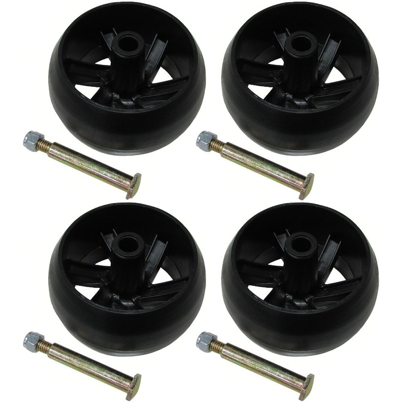 (Pack of 4) Smooth Deck Wheel with Bolt, Nut Fits Husqvarna 589527301 &