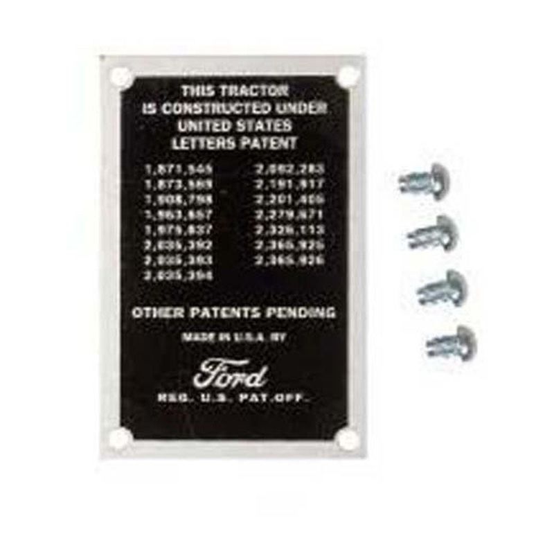 PATENT DATA PLATE Fits Ford 8N