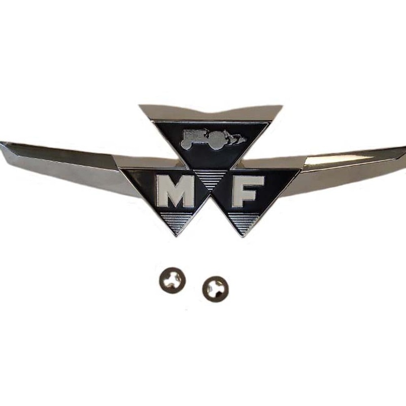 187990M1 Fits Massey Ferguson Tractor Emblem 35 Die Cast Metal Paint & Chrome