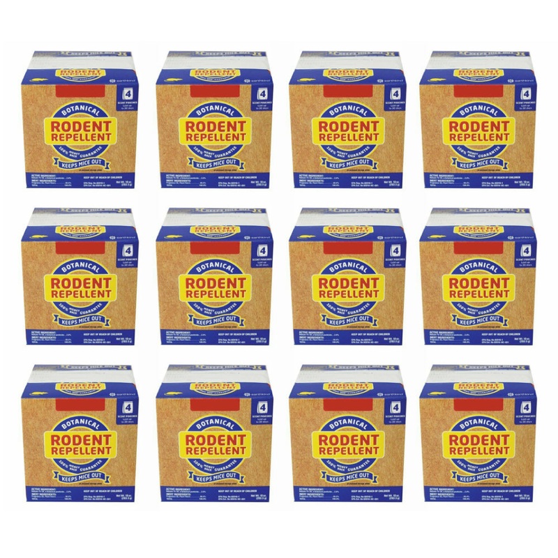 12 Pack 4 Pouch Boxes Fresh Cab Botanical Rodent Repellent - Chemical Free!