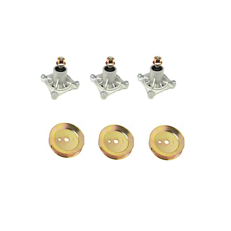 (3) Spindle Assembly 604214 with (3) Spindle Pulley 603988 Fits Hustler 931741