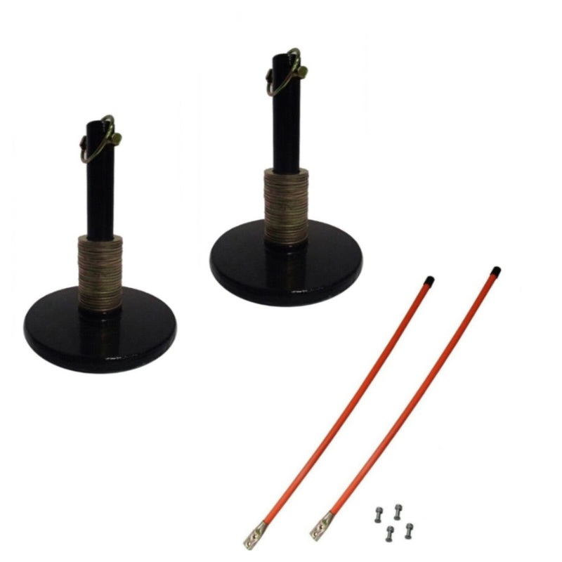 (2) New Universal Snow Plow Shoe Skid Foot Assemblies w/ Blade Markers Snowblade