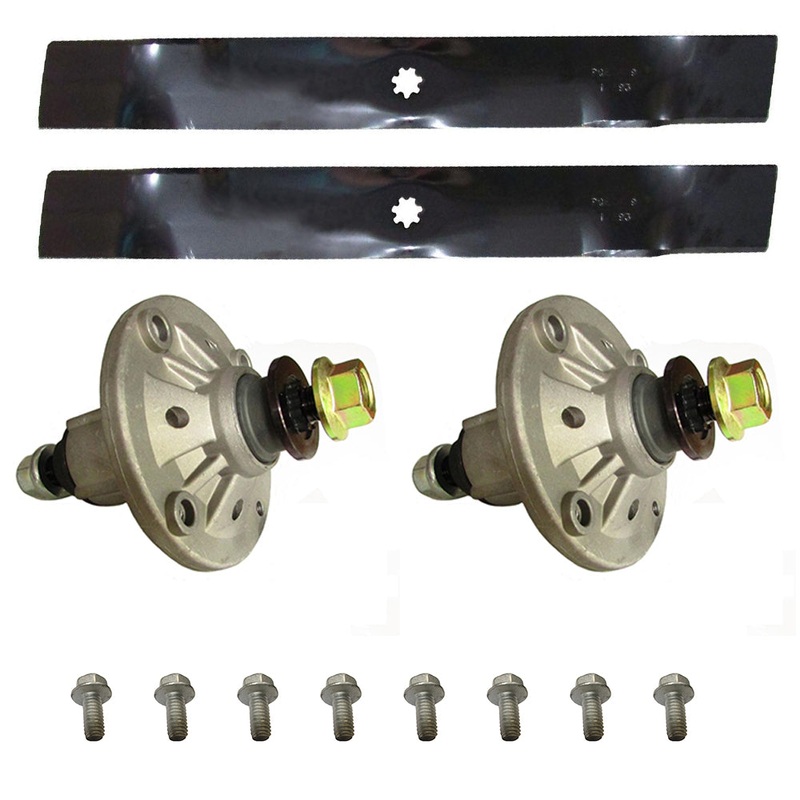 Blades-Spindles-Bolts Kit Fits John Deere D100 D105 D110 D120 D130 42" Cut Mower