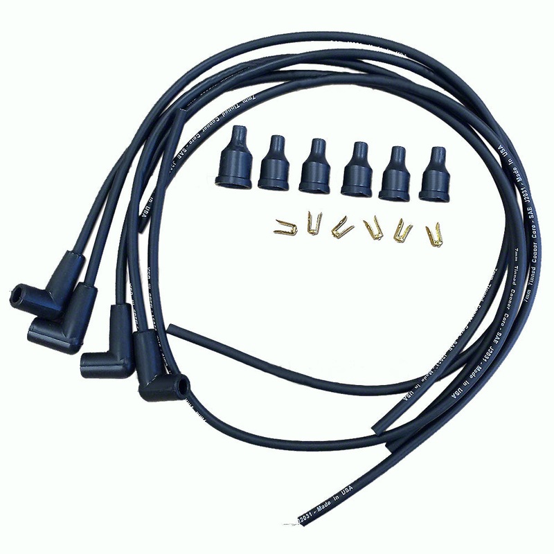 Spark Plug Wire Set 4 Cylinder Copper Core Straight Boots Fits Ford