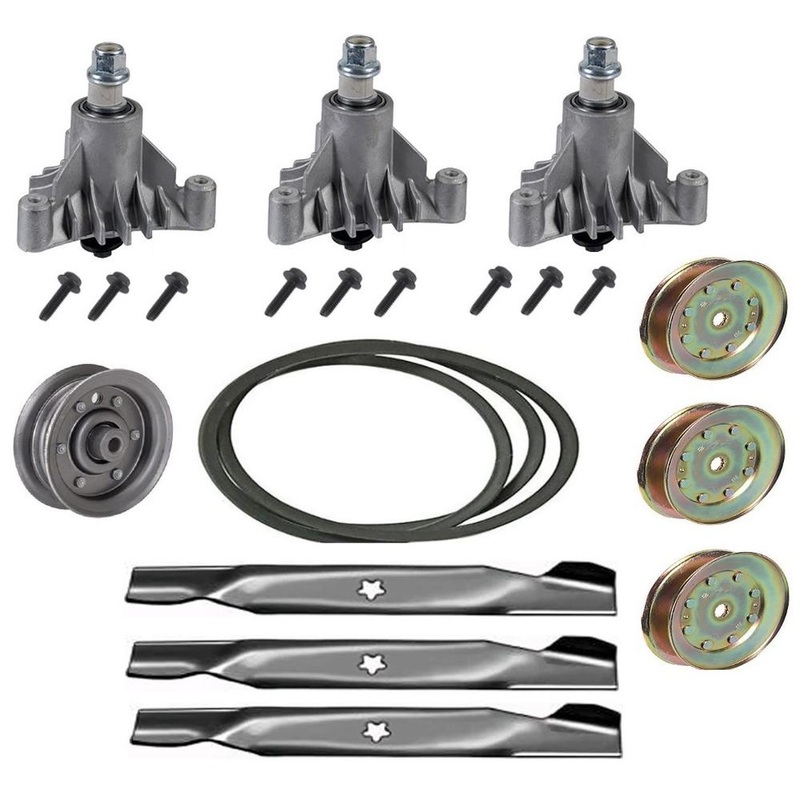 50" Deck Rebuild Kit Fits Craftsman Fits Sears Blades Spindles Pulleys Belt