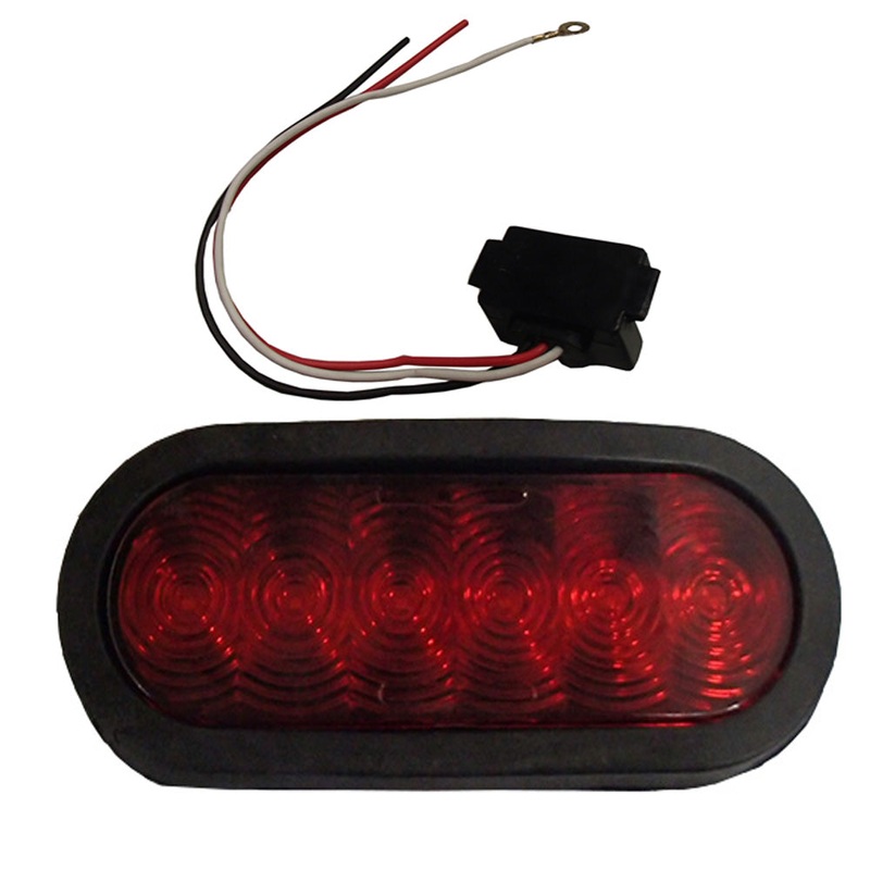 LED Oval Tail Light for Truck Trailer Car Hauler Semi Truck Grommet Mount