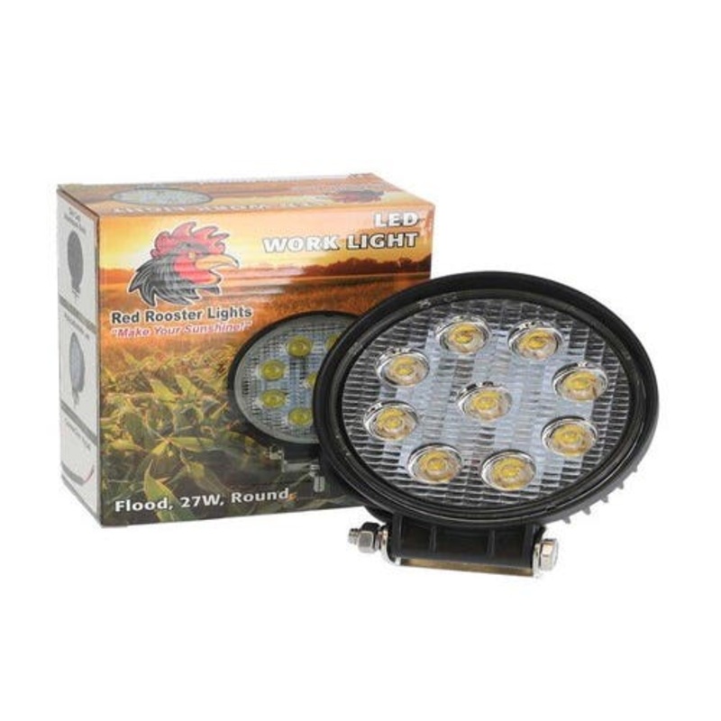 Red Rooster LED Work Light - 27W 4.33" Round Flood Beam