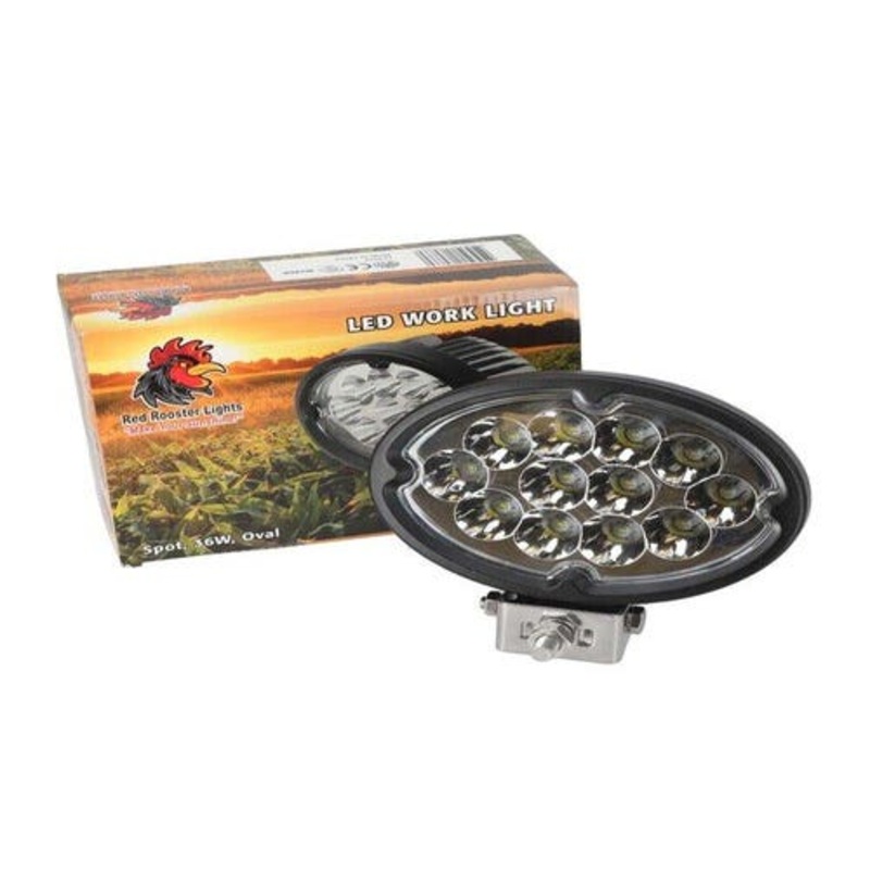 Red Rooster LED Work Light - 36W Oval Spot Beam fits John Deere 7220 7320 7420 7520 7720 7820 7920 8120 8220 8320 8420 8430 8520 9120 9420 RE321842