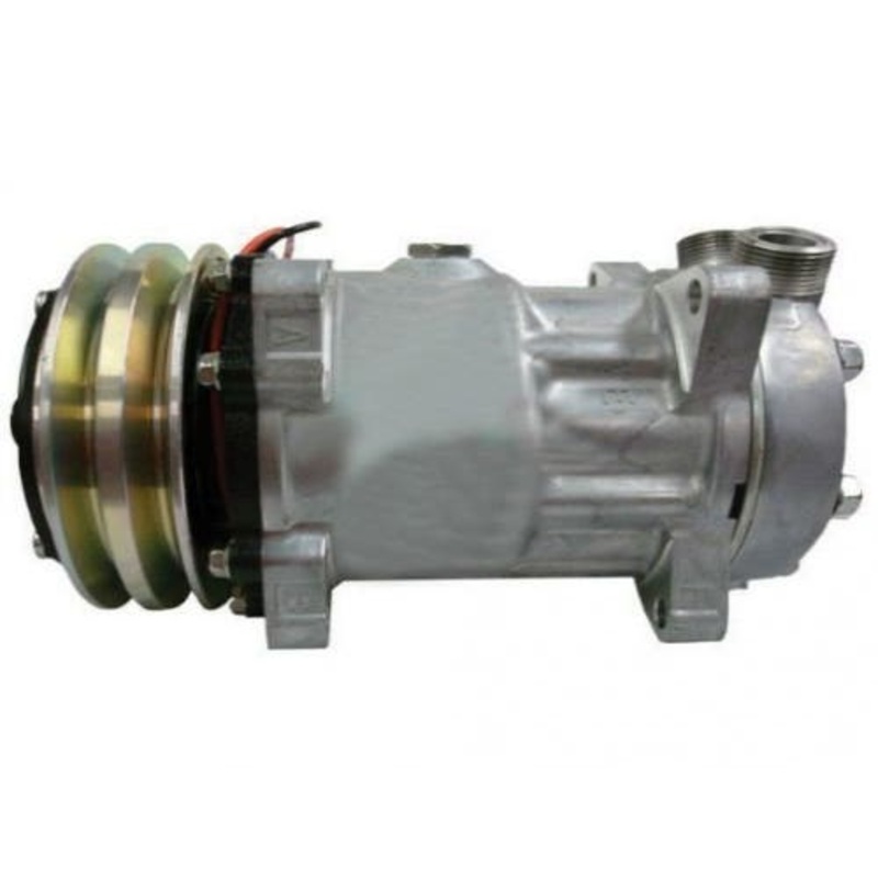Air Conditioning Compressor with 2 Groove Clutch Sanden Style fits New Holland TL80 TL90 TL100 5165549 fits Massey Ferguson 72276373 fits Ford 5165549