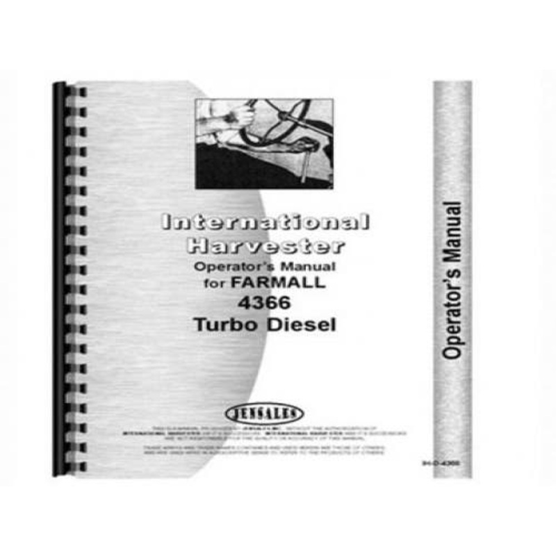Operator's Manual fits International 4366
