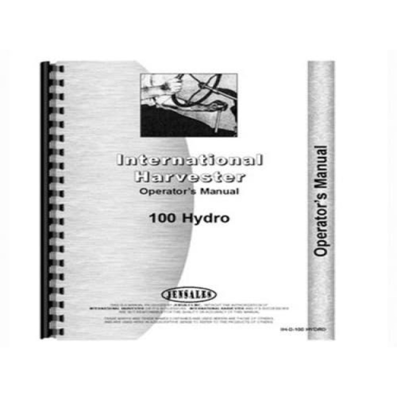 Operator's Manual fits International Hydro 100