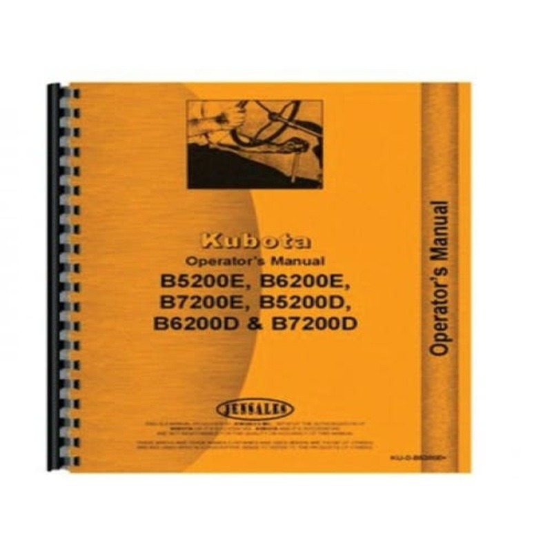 Operator's Manual fits Kubota B5200 B6200 B7200 B5200 B6200 B7200