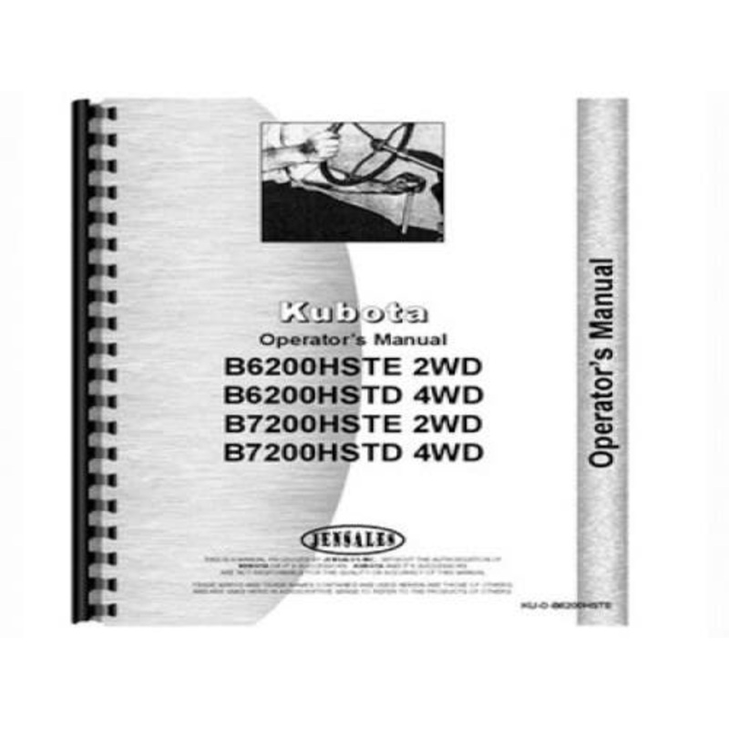 Operator's Manual fits Kubota B6200 B7200 B6200 B7200
