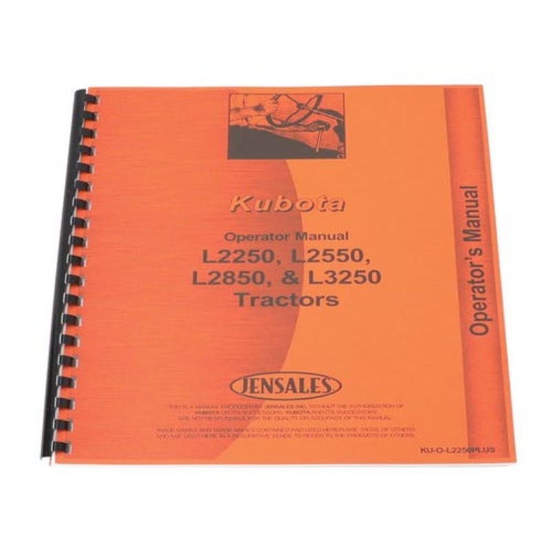 Operator's Manual fits Kubota L2250 L2550 L2850 L3250