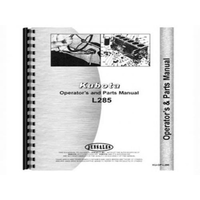 Operator's Manual fits Kubota L285