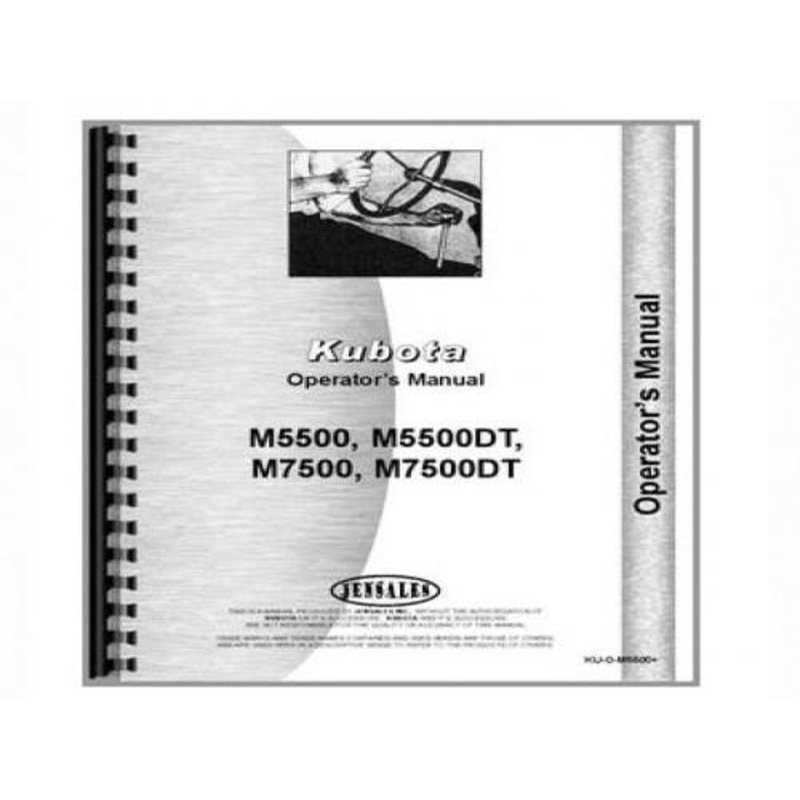 Operator's Manual fits Kubota M5500 M7500 M5500 M7500