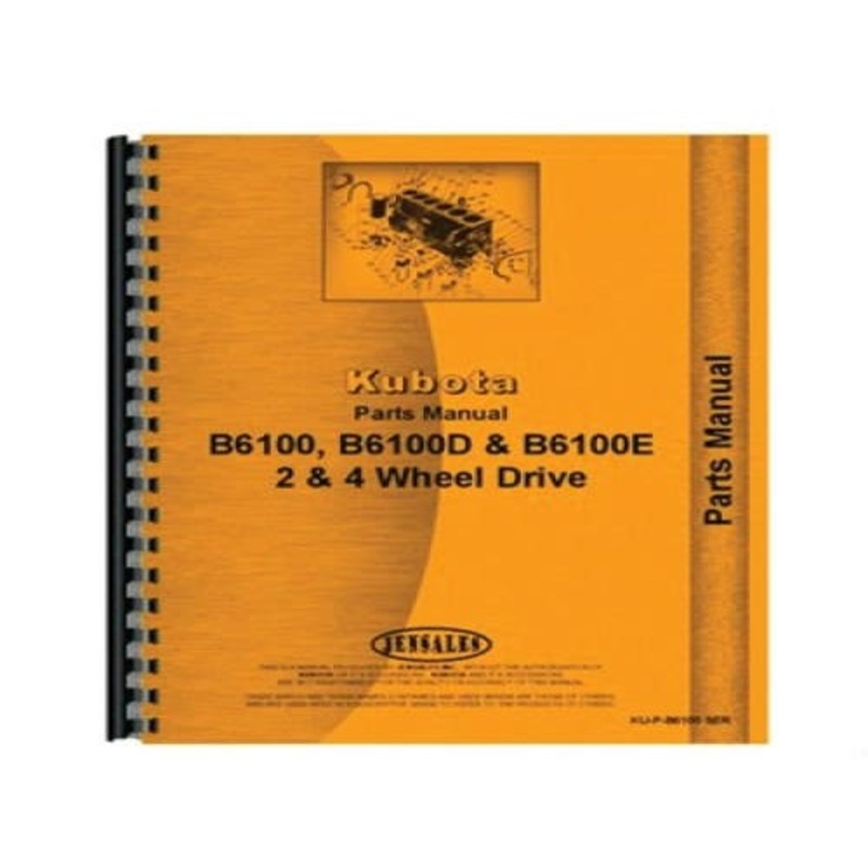 Parts Manual fits Kubota B6100 B6100 B6100