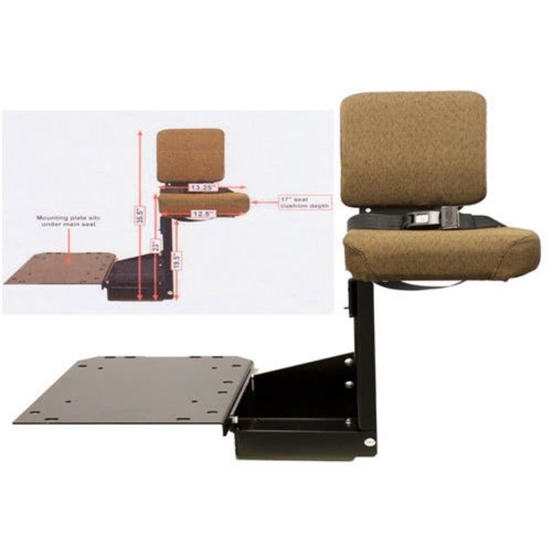 Side Kick Buddy Seat Fabric Brown fits John Deere 8010 8020 8100 8110 8120 8200 8210 8220 8300 8310 8400 8410 8020 8320 8420