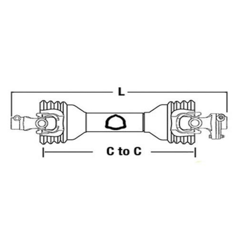 Universal PTO Driveline 1- 3/8" 6 Spline With Shear Bolt Clutch fits Bush Hog TH48 TH60 TH72 50053123 76678