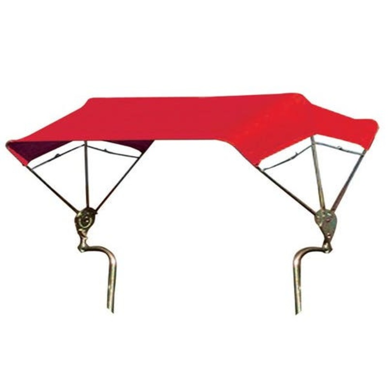 3-Bow Tractor Canopy with Frame Axle Mount 40" - Red