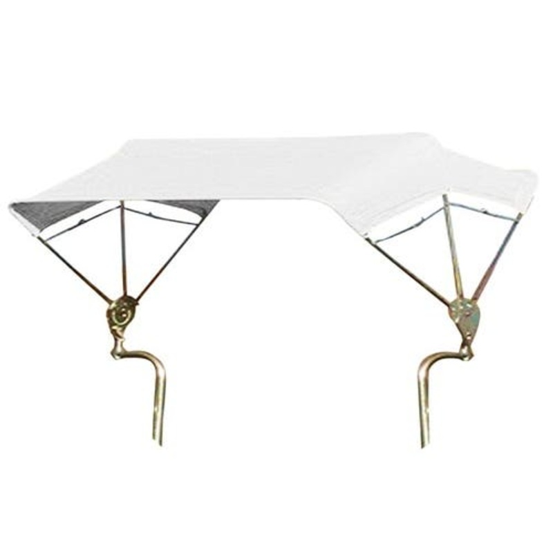 3-Bow Tractor Canopy with Frame Axle Mount 40" - White
