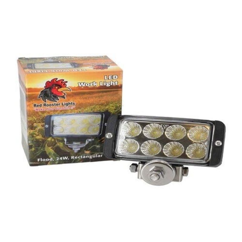 Red Rooster LED Work Light - 24W Rectangular Flood Beam