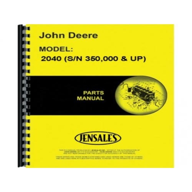 Parts Manual fits John Deere 2040 2240 PC1763