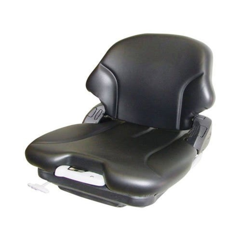 Seat Assembly - Air Suspension Vinyl Black fits John Deere 4100 fits Case 1150 fits Caterpillar fits Bobcat S150 S160 S175 S185 S205 S250 S300 T190