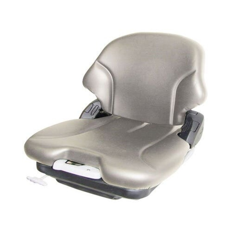 Seat Assembly - Mechanical Suspension Vinyl Gray fits John Deere 4100 fits Case 1150 fits Caterpillar fits Bobcat S150 S160 S175 S185 S250 S300 T190