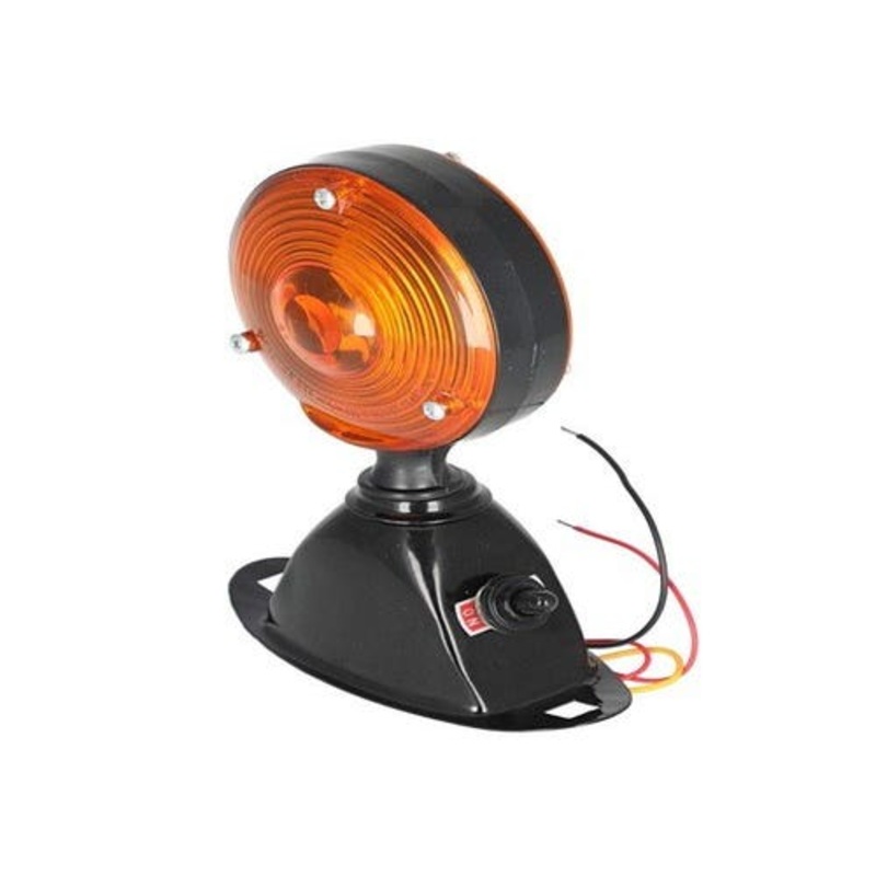 Light Assembly - 12V Safety Flasher w/ Switch Round fits Ford 2000 2110 2120 2600 3000 3600 3610 4000 4100 4110 4600 4610 5000 5600 6600 C5NN13N359E