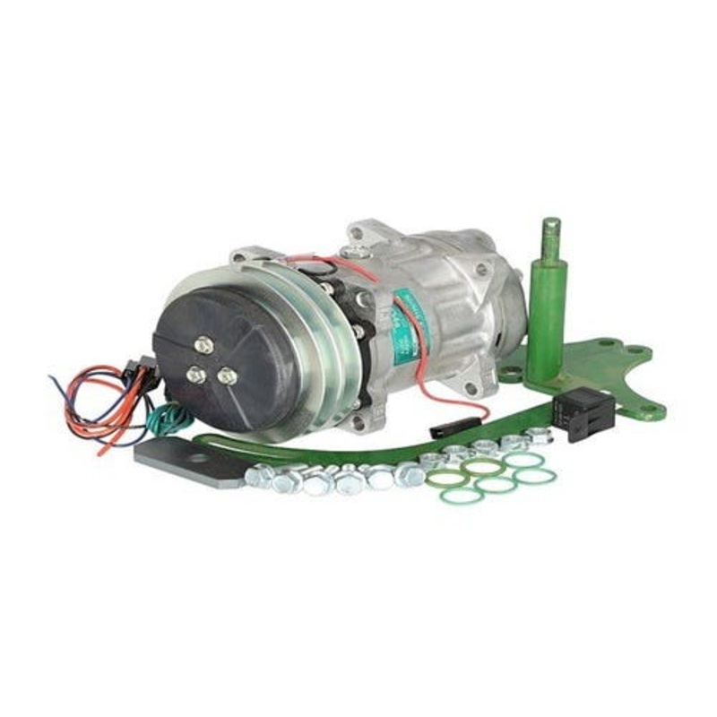 Air Conditioning Compressor Conversion Kit Sanden SD7H15 FLX7 with Clutch fits John Deere 4000 4020 4040 4230 4240 4320 4430 4440 4630 4640 7520 8430